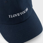 HAVVA BB cap in navy with white embroidered slogan