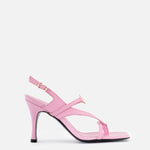 HAVVA Monogram sandal in baby pink leather