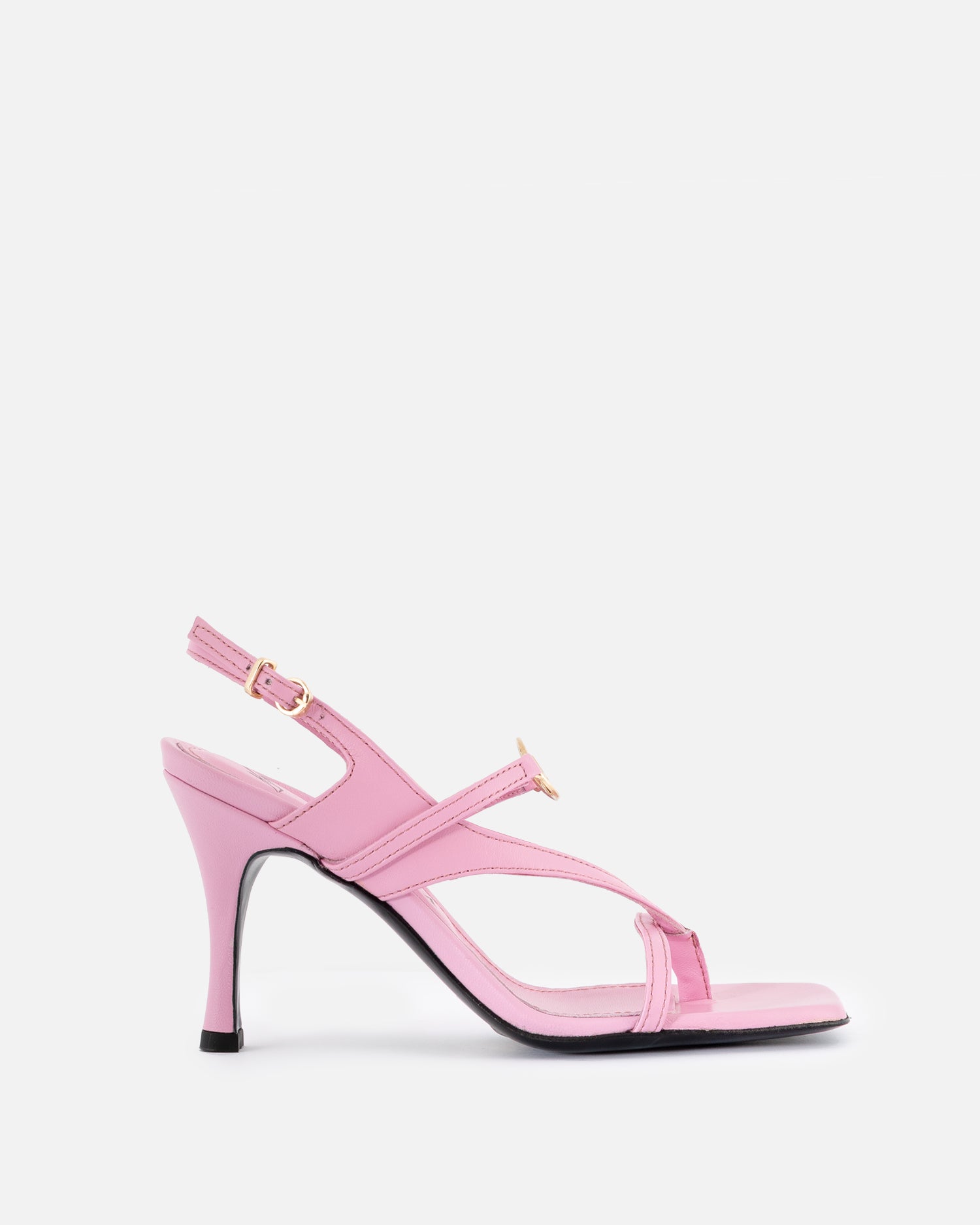 HAVVA Monogram sandal in baby pink leather