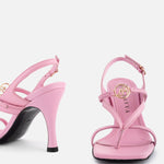 HAVVA Monogram sandal in baby pink leather