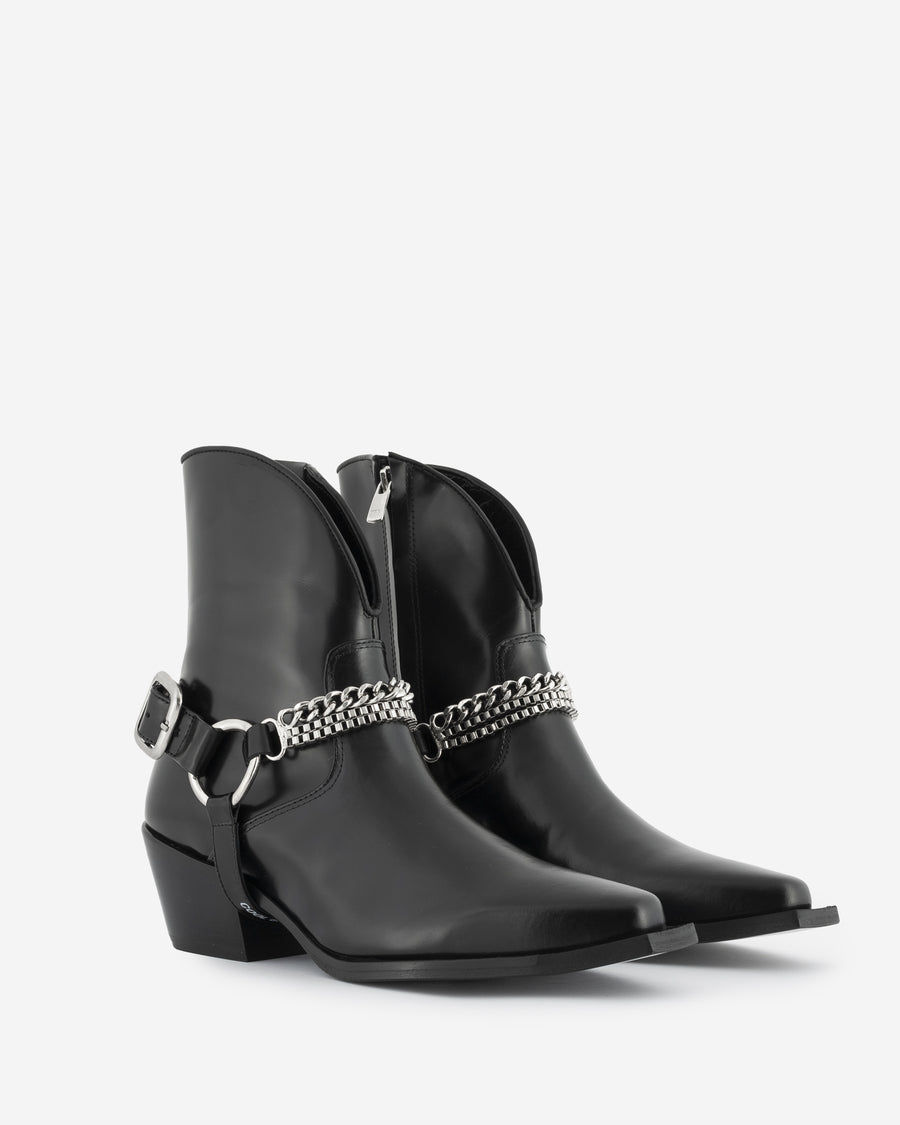 HAVVA Texas Buckle Short, black cowboy boot. Pair view 