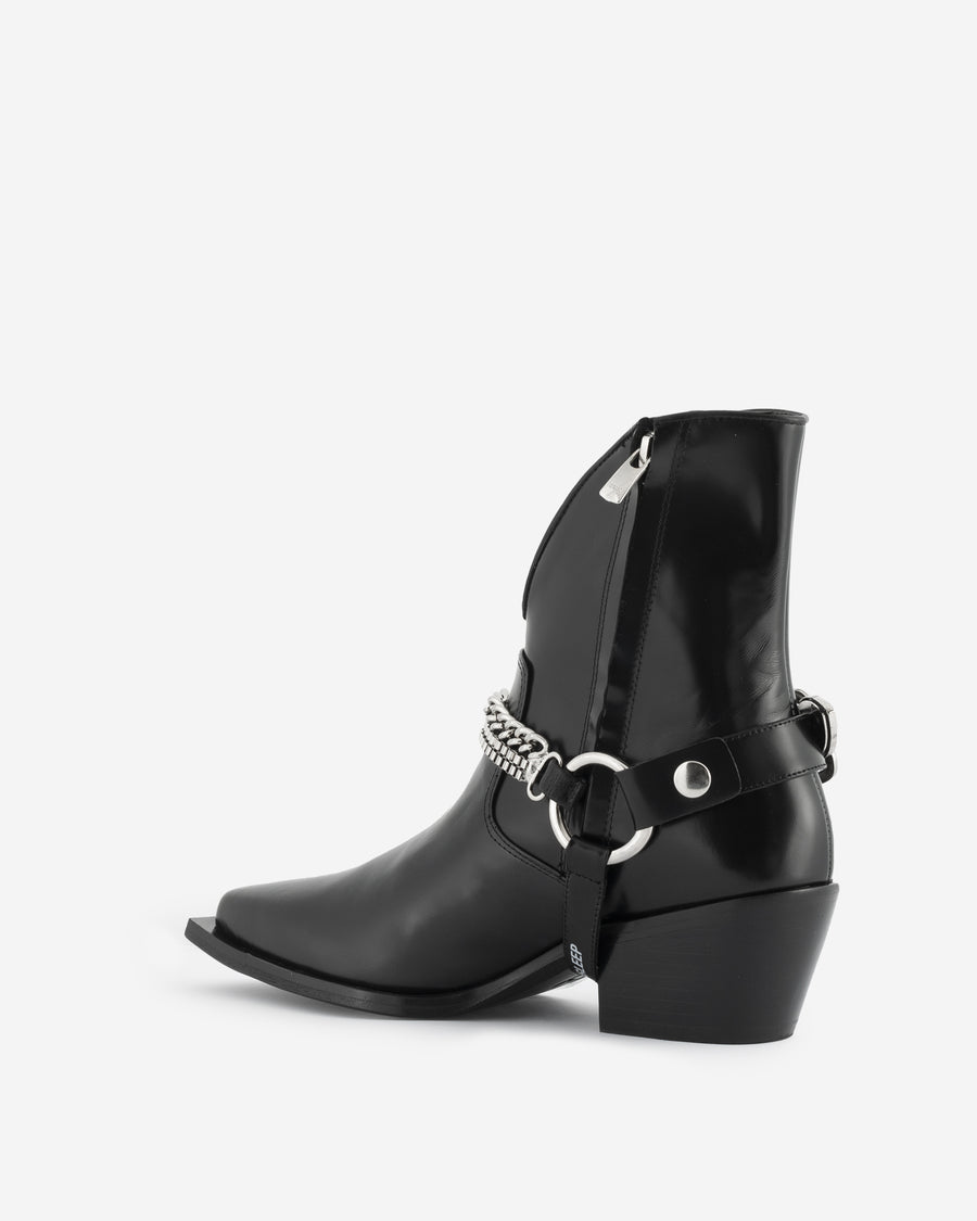 HAVVA Texas Buckle Short, black cowboy boot. Back view. 
